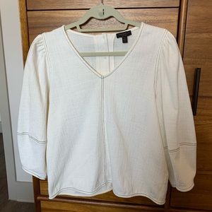 Anthropologie White 3/4 Top